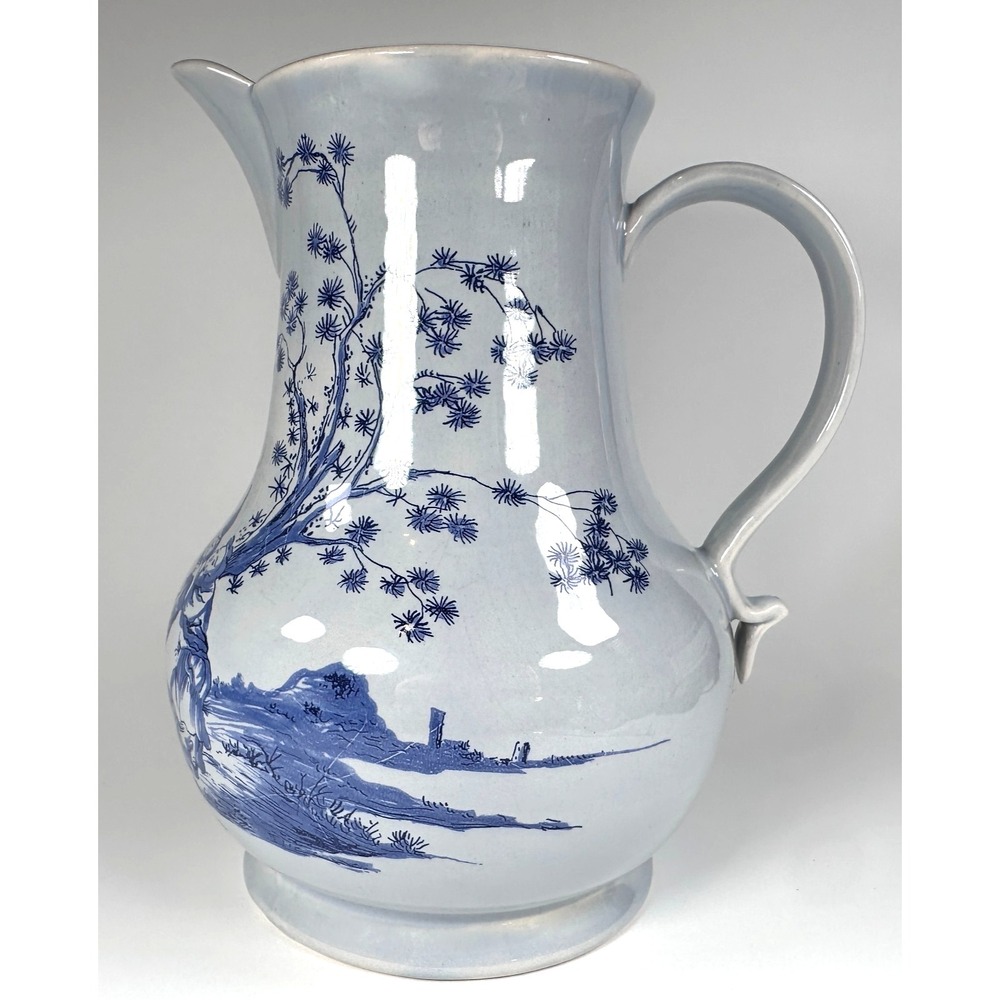VTG OUD Delft Williamsburg Restoration Pottery Chinoiserie Pitcher 1970 Large